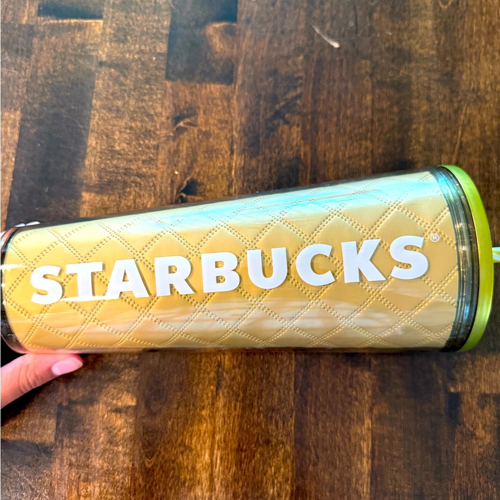 Starbucks Gold Tumbler with straw